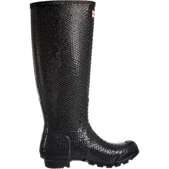 NEW Hunter Hunter Carnaby Boa Snake Rain Boots Black EU 35 36 US 5 UK 3 - Picture 2 of 12